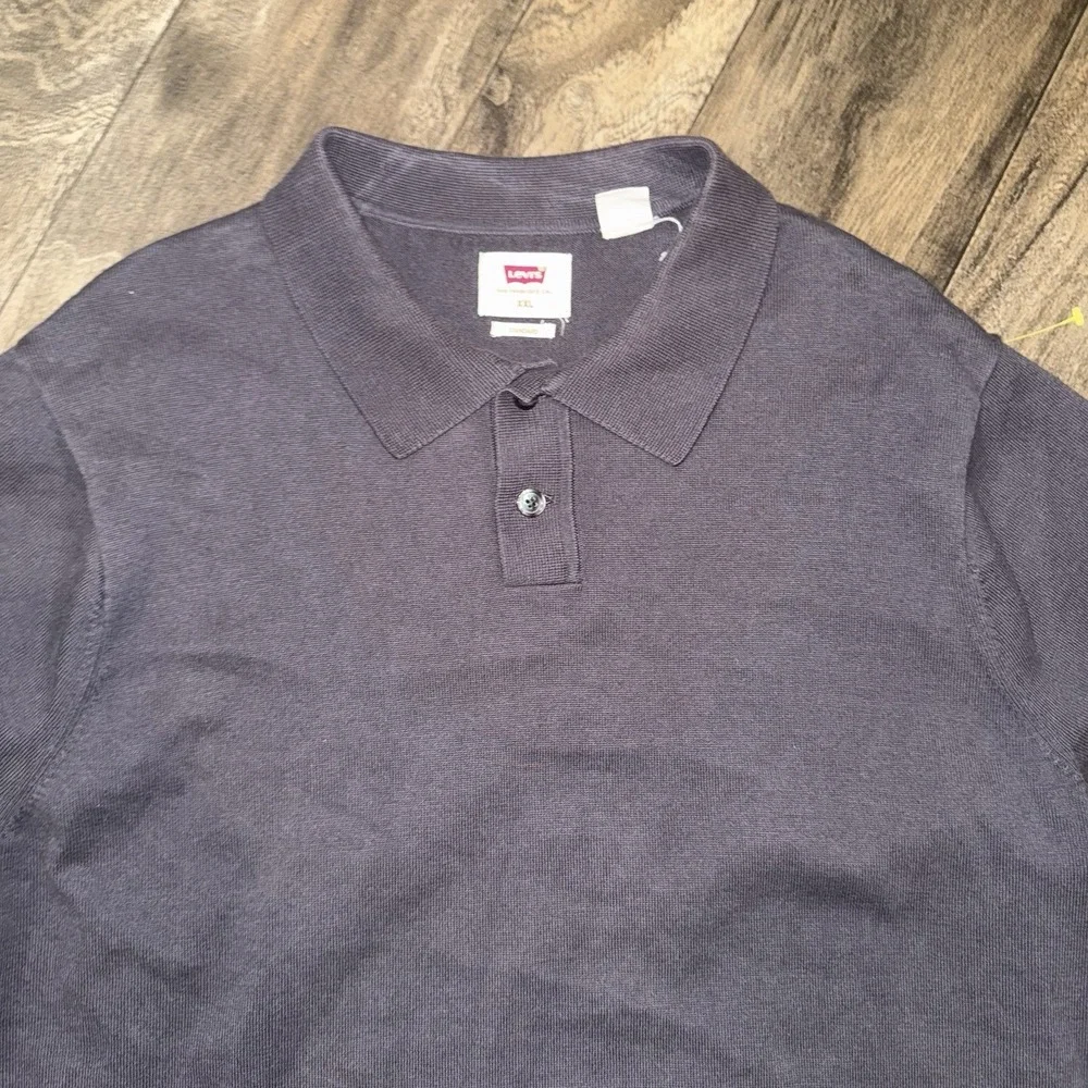 Levi's Men's Cotton Sweater Knit‎ Grey Polo Shirt Size XXL
